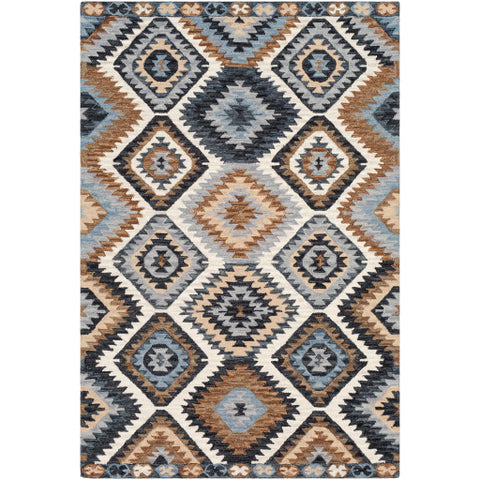 Image of Surya Dena Rustic Teal, Medium Gray, Cream, Denim, Camel, Dark Brown, Beige Rugs DNA-1010