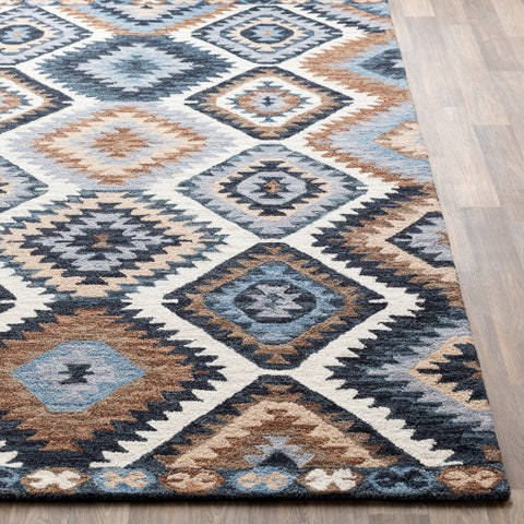 Image of Surya Dena Rustic Teal, Medium Gray, Cream, Denim, Camel, Dark Brown, Beige Rugs DNA-1010