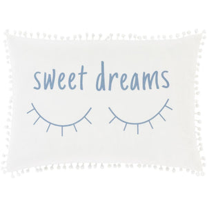 Surya Dreamy Modern White, Sky Blue Pillow Cover DRM-004-Wanderlust Rugs