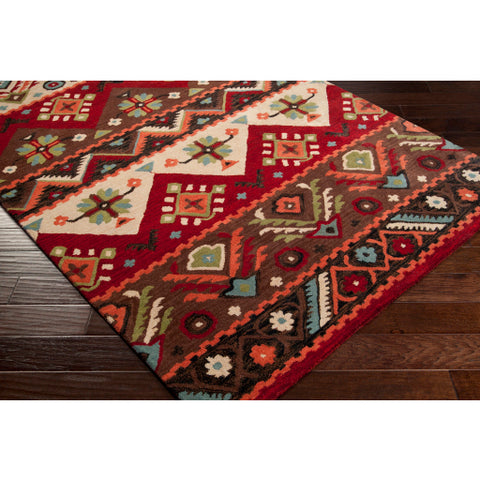 Image of Surya Dream Rustic Dark Red, Dark Brown, Beige, Burnt Orange, Black, Dark Green, Denim Rugs DST-381