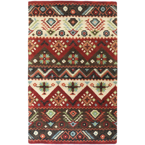 Image of Surya Dream Rustic Dark Red, Dark Brown, Beige, Burnt Orange, Black, Dark Green, Denim Rugs DST-381