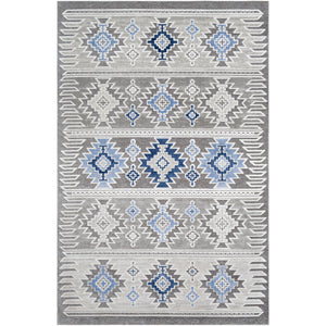 Surya Dantel Rustic Light Gray, Silver Gray, Taupe, Dark Blue, Bright Blue Rugs DTL-2306