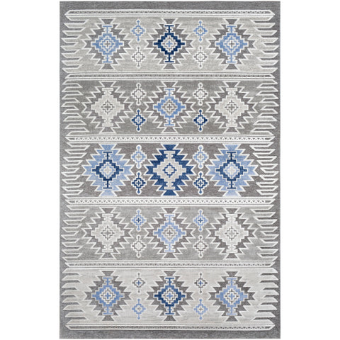 Image of Surya Dantel Rustic Light Gray, Silver Gray, Taupe, Dark Blue, Bright Blue Rugs DTL-2306