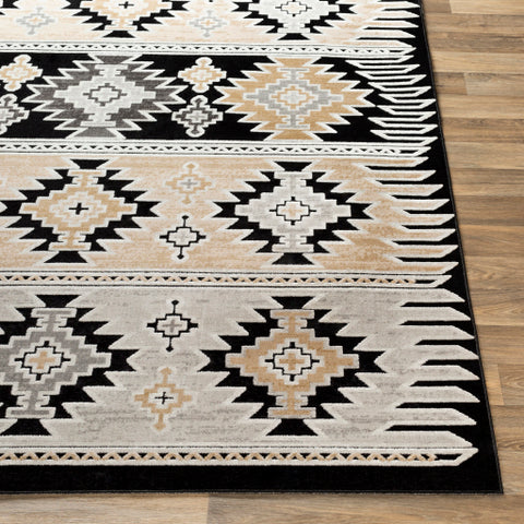 Image of Surya Dantel Rustic Silver Gray, Camel, Taupe, Charcoal, Light Gray, Black Rugs DTL-2324