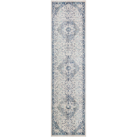 Image of Surya Dublin Traditional Aqua, Navy, Denim, White, Charcoal, Medium Gray Rugs DUB-2302