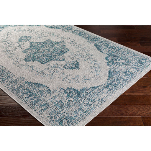Surya Eagean Traditional Aqua, Black, White, Light Gray Rugs EAG-2302