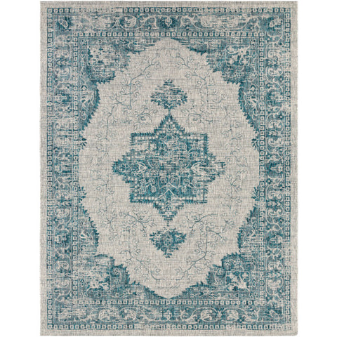 Image of Surya Eagean Traditional Aqua, Black, White, Light Gray Rugs EAG-2302