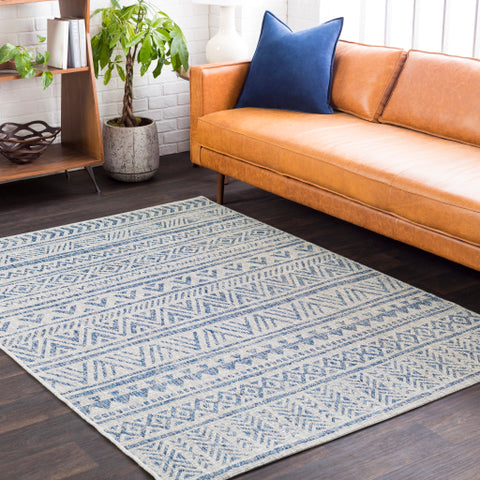 Image of Surya Eagean Traditional Denim, Dark Blue, Ink, Light Gray Rugs EAG-2306