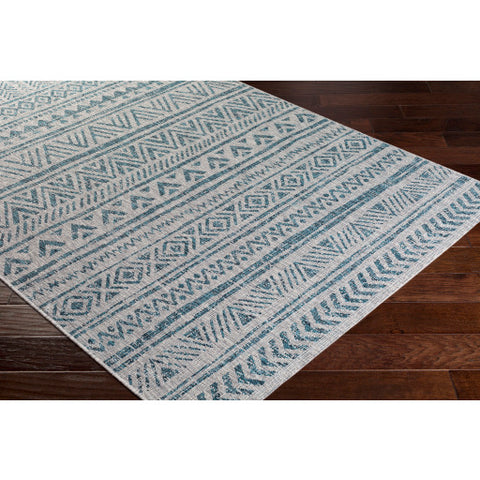 Image of Surya Eagean Global Aqua, Black, White, Light Gray Rugs EAG-2307