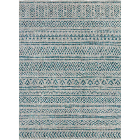 Image of Surya Eagean Global Aqua, Black, White, Light Gray Rugs EAG-2307