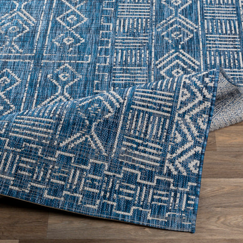 Image of Surya Eagean Global Denim, Dark Blue, Ink, White Rugs EAG-2346