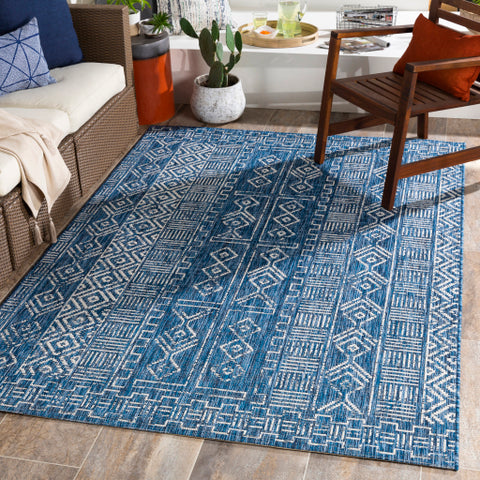 Image of Surya Eagean Global Denim, Dark Blue, Ink, White Rugs EAG-2346