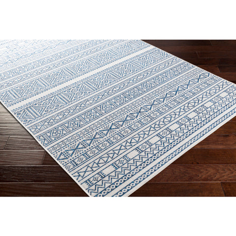 Image of Surya Eagean Global Bright Blue, Navy, Pale Blue, White Rugs EAG-2357