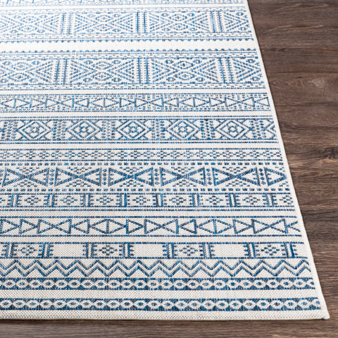 Image of Surya Eagean Global Bright Blue, Navy, Pale Blue, White Rugs EAG-2357