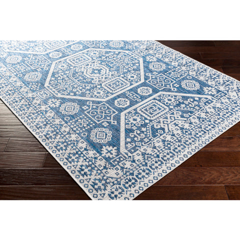 Image of Surya Eagean Global Bright Blue, Navy, Pale Blue, White Rugs EAG-2358