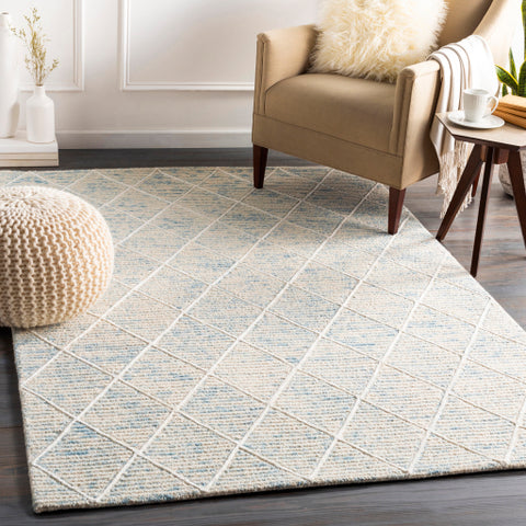 Image of Surya Eaton Modern Ice Blue, Denim, Ivory, Cream Rugs EAT-2304