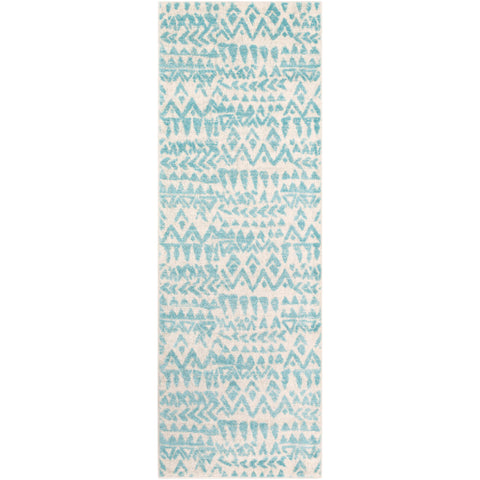 Image of Surya Elaziz Global Aqua, Light Gray, White Rugs ELZ-2337