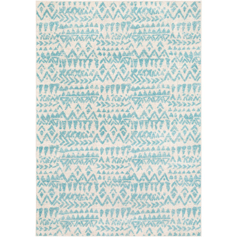 Image of Surya Elaziz Global Aqua, Light Gray, White Rugs ELZ-2337