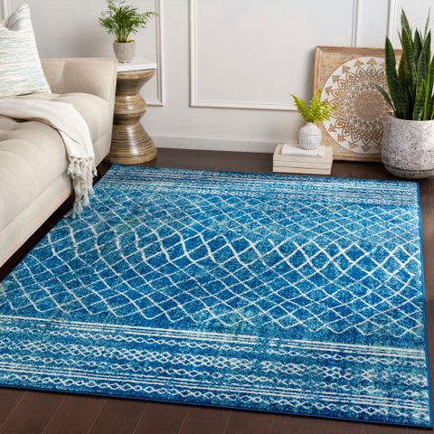 Image of Surya Elaziz Global Dark Blue, Aqua, White Rugs ELZ-2339