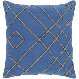 Surya Emilio Texture Dark Blue, Tan Pillow Cover EML-002-Wanderlust Rugs