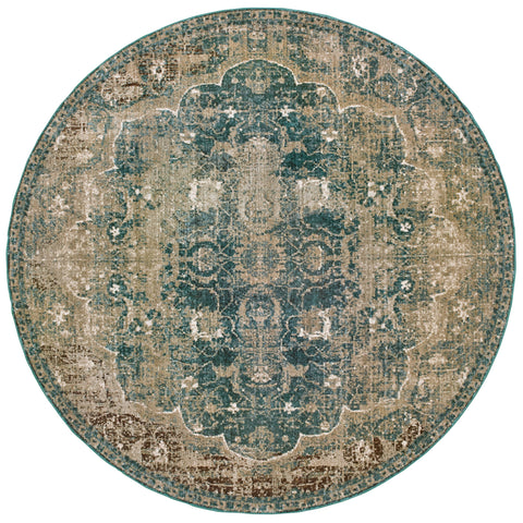 Image of Oriental Weavers Empire 4449H 2' 3" X 7' 6" Traditional Gold Blue Medallion Runner Rug-Wanderlust Rugs