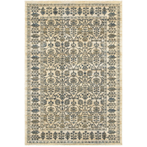 Image of Oriental Weavers Empire 501U4 2' 3" X 7' 6" Traditional Ivory Blue Floral Runner Rug-Wanderlust Rugs