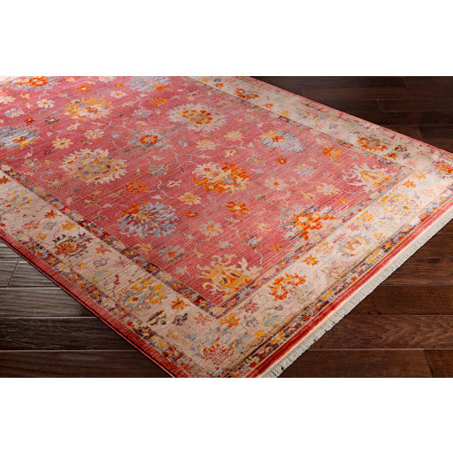 Surya Ephesians Traditional Pale Pink, Rose, Medium Gray, Silver Gray, Cream, Beige, Saffron, Burnt Orange, Bright Red, Aqua Rugs EPC-2306