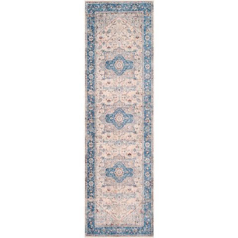 Image of Surya Ephesians Traditional Sky Blue, Cream, Aqua, Medium Gray, Beige, Burnt Orange, Bright Red Rugs EPC-2312