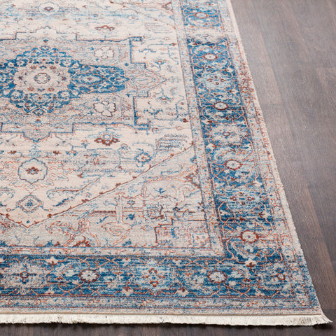 Image of Surya Ephesians Traditional Sky Blue, Cream, Aqua, Medium Gray, Beige, Burnt Orange, Bright Red Rugs EPC-2312