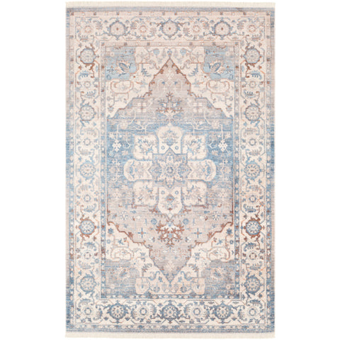 Image of Surya Ephesians Traditional Sky Blue, Beige, Medium Gray, Silver Gray, Wheat, Tan, Camel, Aqua Rugs EPC-2317