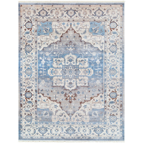 Image of Surya Ephesians Traditional Sky Blue, Beige, Medium Gray, Silver Gray, Wheat, Tan, Camel, Aqua Rugs EPC-2317