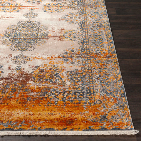 Image of Surya Ephesians Traditional Saffron, Burnt Orange, Bright Red, Beige, Cream, Sky Blue, Aqua, Silver Gray, Medium Gray Rugs EPC-2323