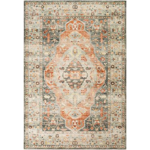 Image of Surya Erin Traditional Cream, Medium Gray, Butter, Sage, Burnt Orange Rugs ERN-2306