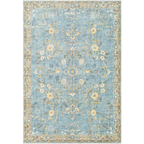 Image of Surya Erin Traditional Denim, Sky Blue, Cream, Butter, Medium Gray Rugs ERN-2311