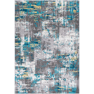 Surya Rafetus Modern Teal, Medium Gray, Charcoal, Butter, White Rugs ETS-2304