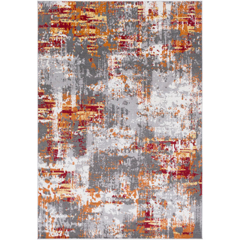 Image of Surya Rafetus Modern Burnt Orange, Dark Red, Butter, Medium Gray, Charcoal, White Rugs ETS-2305