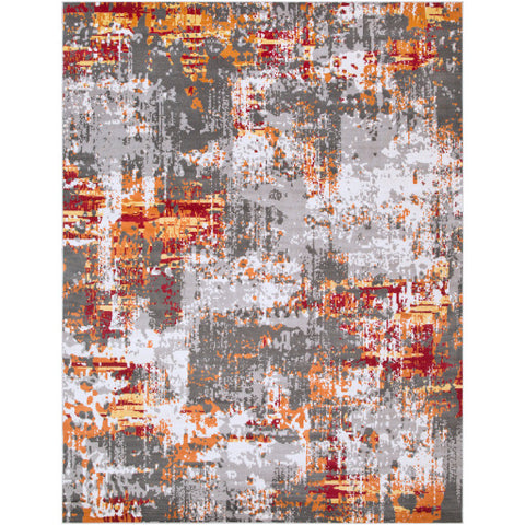 Image of Surya Rafetus Modern Burnt Orange, Dark Red, Butter, Medium Gray, Charcoal, White Rugs ETS-2305