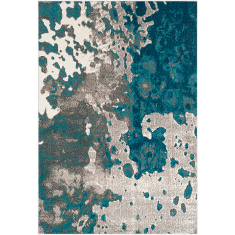 Image of Surya Rafetus Modern Teal, Medium Gray, Charcoal, White Rugs ETS-2324