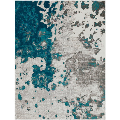 Image of Surya Rafetus Modern Teal, Medium Gray, Charcoal, White Rugs ETS-2324