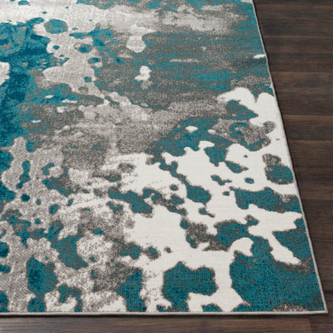 Image of Surya Rafetus Modern Teal, Medium Gray, Charcoal, White Rugs ETS-2324