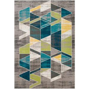 Surya Rafetus Modern Teal, Lime, Butter, Charcoal, Medium Gray, White Rugs ETS-2329