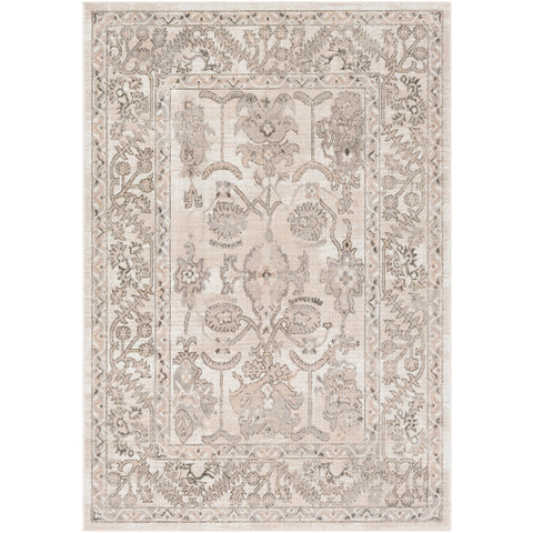 Image of Surya Rafetus Traditional Charcoal, Light Gray, Camel, White Rugs ETS-2338