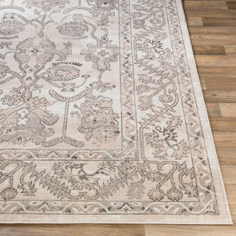 Image of Surya Rafetus Traditional Charcoal, Light Gray, Camel, White Rugs ETS-2338