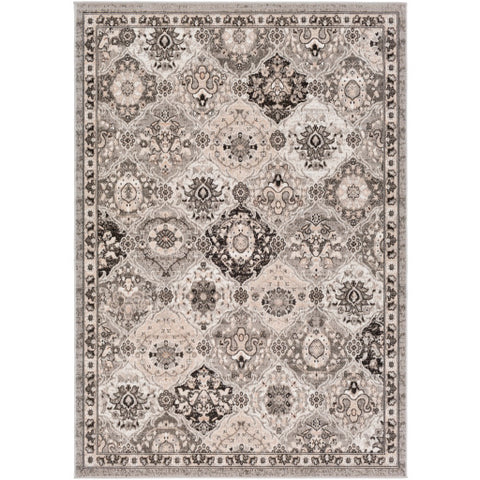 Image of Surya Rafetus Traditional Charcoal, Black, Light Gray, Camel, White Rugs ETS-2339