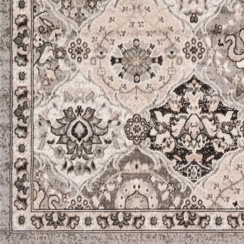 Image of Surya Rafetus Traditional Charcoal, Black, Light Gray, Camel, White Rugs ETS-2339