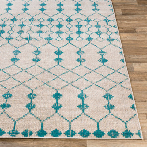 Image of Surya Rafetus Global Teal, Camel, White Rugs ETS-2344