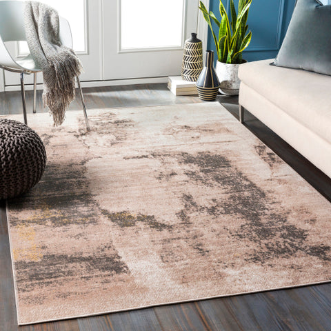 Image of Surya Rafetus Modern Charcoal, Camel, Butter, White Rugs ETS-2348