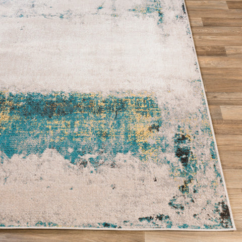 Image of Surya Rafetus Modern Teal, Light Gray, Butter, Black, White Rugs ETS-2349