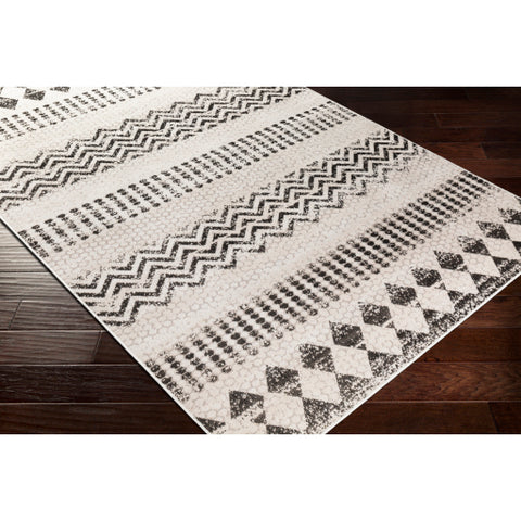 Image of Surya Rafetus Global Charcoal, Black, Light Gray, White Rugs ETS-2351