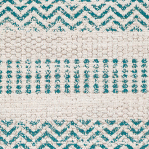 Image of Surya Rafetus Global Teal, Charcoal, White Rugs ETS-2356